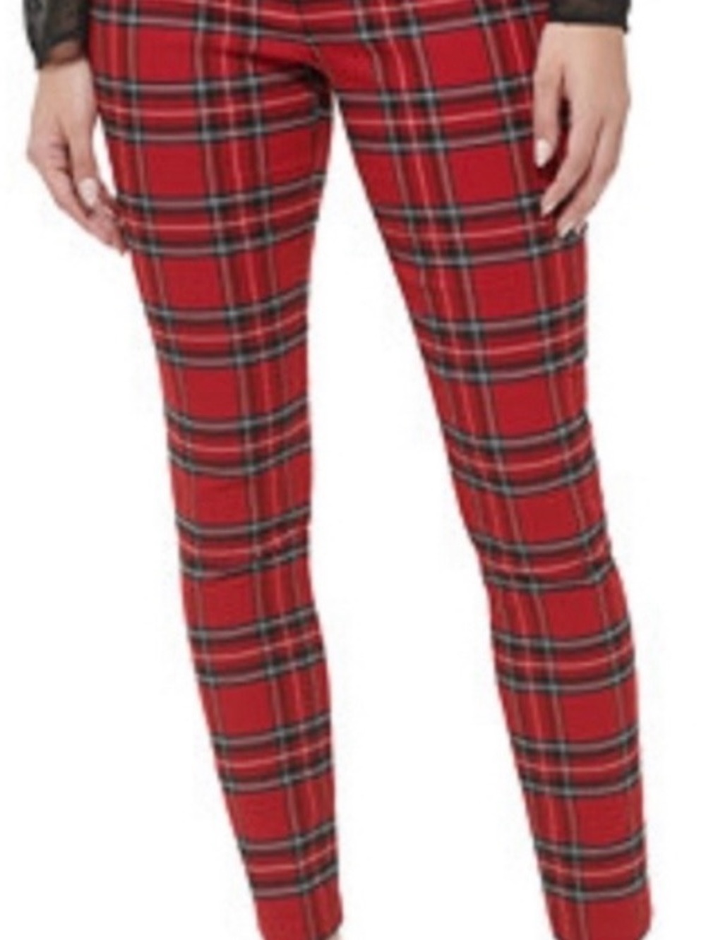 Tommy Hilfiger Red Plaid Slim-Fit Women's Tartan Pants